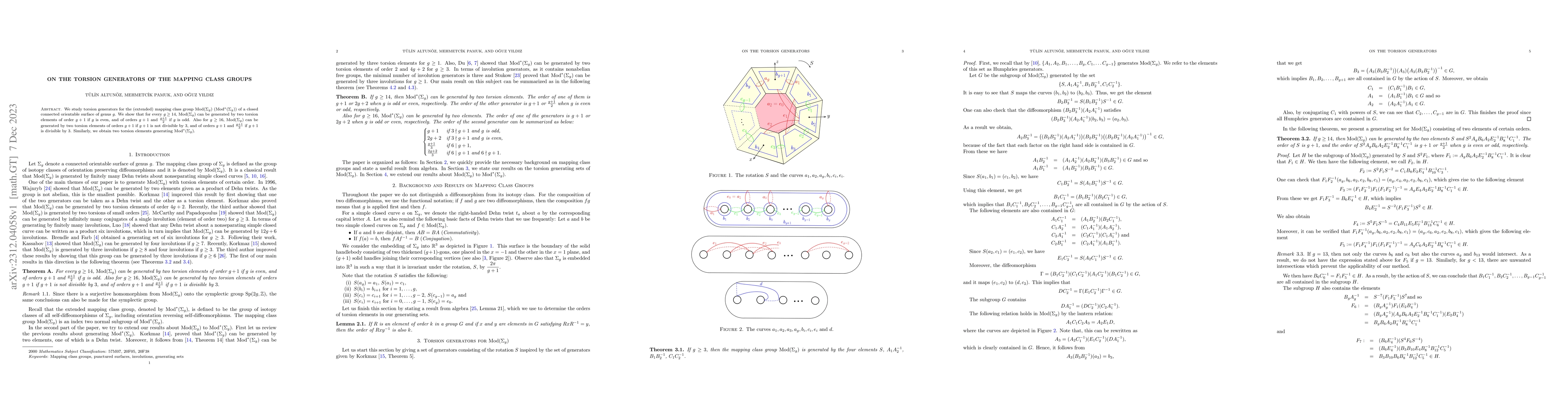 Thumbnail for On the Torsion Generators of the Mapping Class Groups