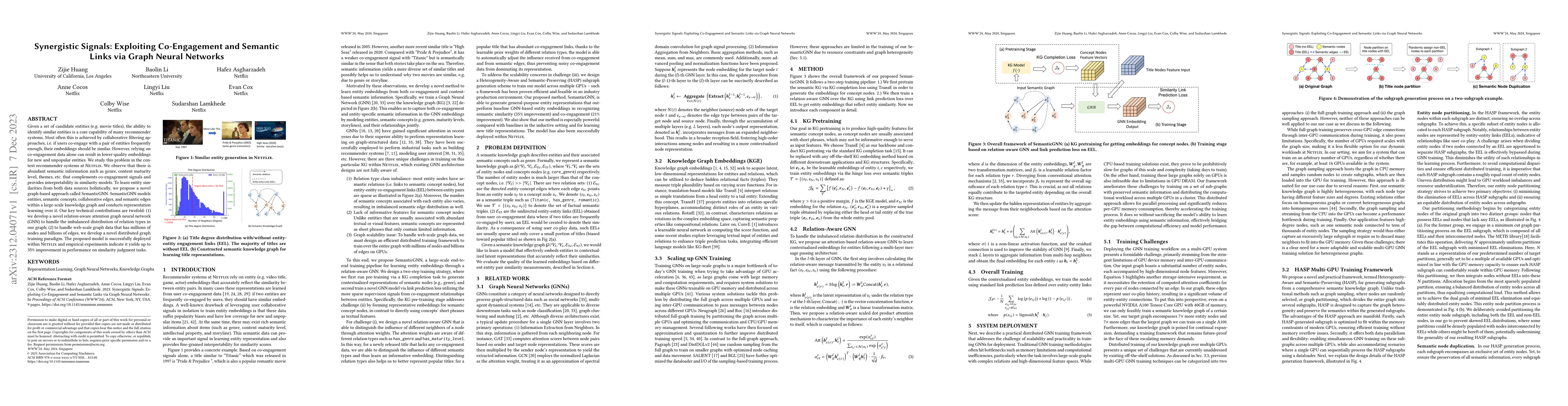 Thumbnail for Synergistic Signals: Exploiting Co-Engagement and Semantic Links via
  Graph Neural Networks