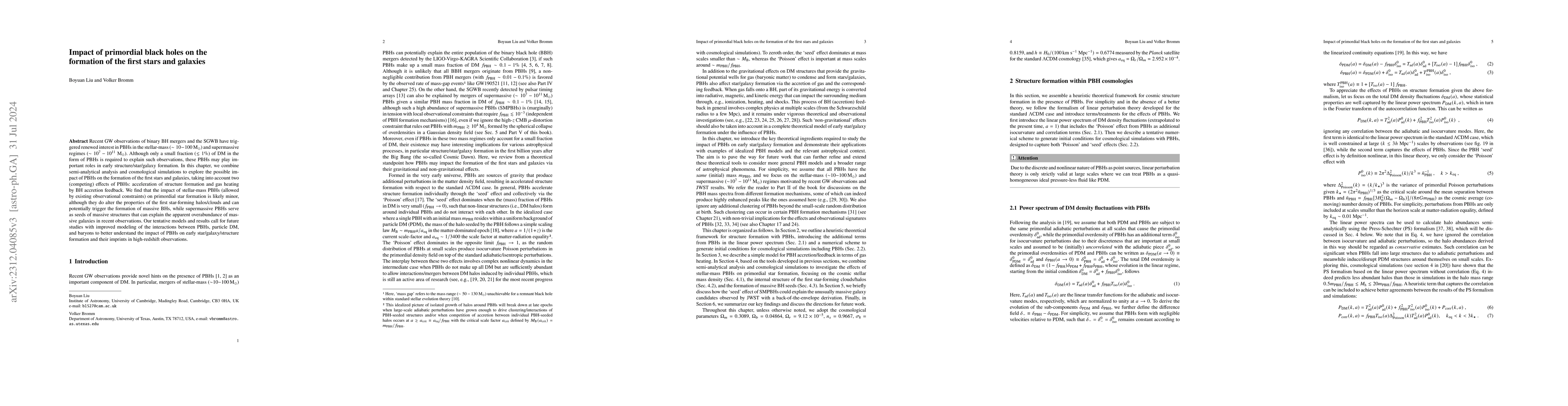 Thumbnail for Impact of primordial black holes on the formation of the first stars and
  galaxies