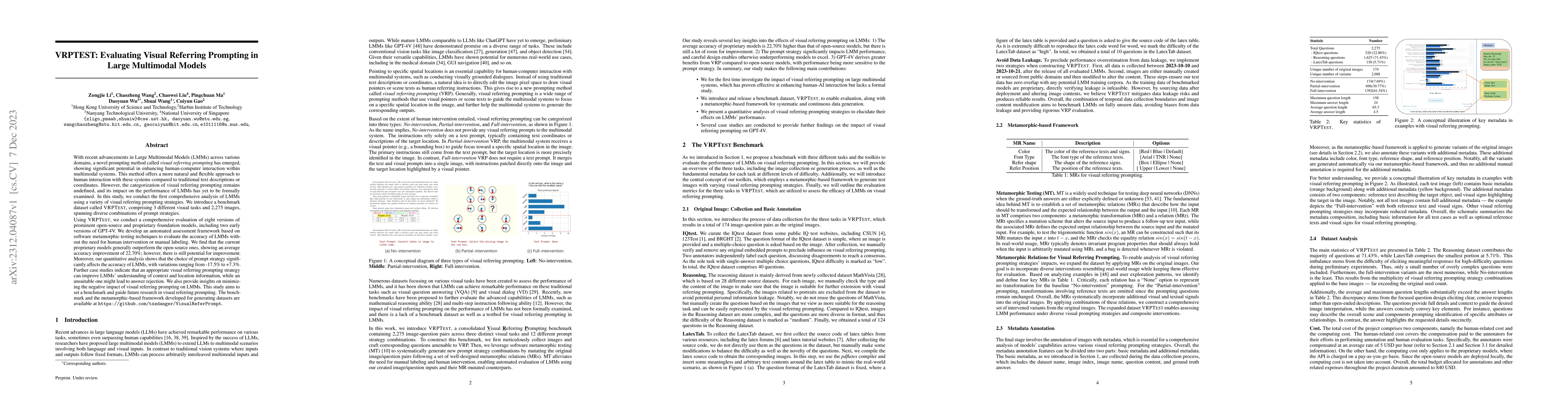 Thumbnail for VRPTEST: Evaluating Visual Referring Prompting in Large Multimodal
  Models