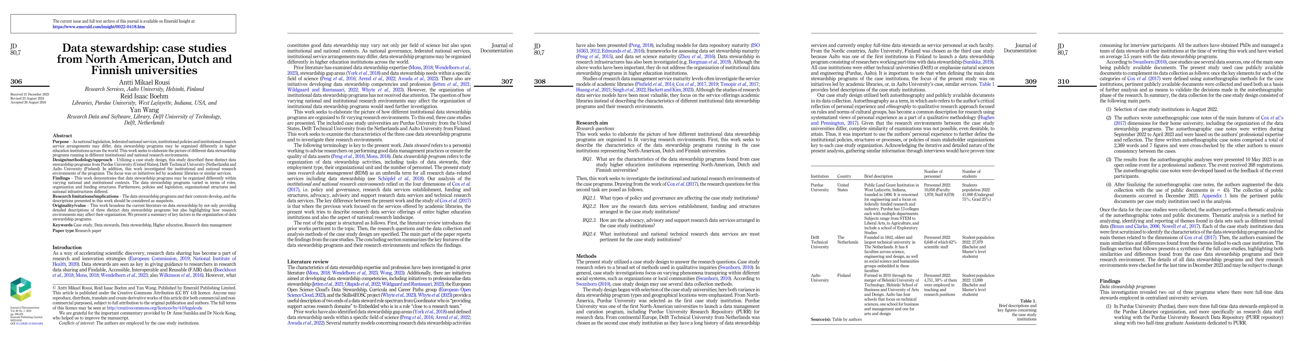 Thumbnail for Data stewardship: case studies from North-American, Dutch, and Finnish
  universities