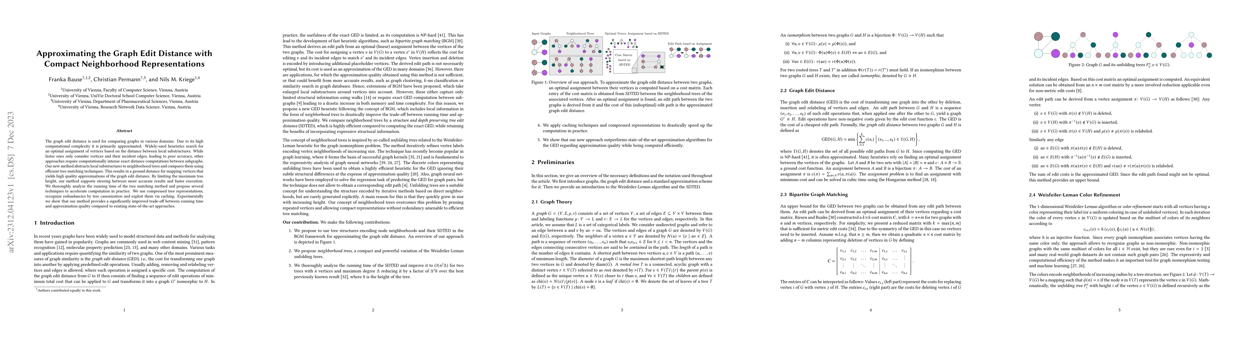 Thumbnail for Approximating the Graph Edit Distance with Compact Neighborhood
  Representations