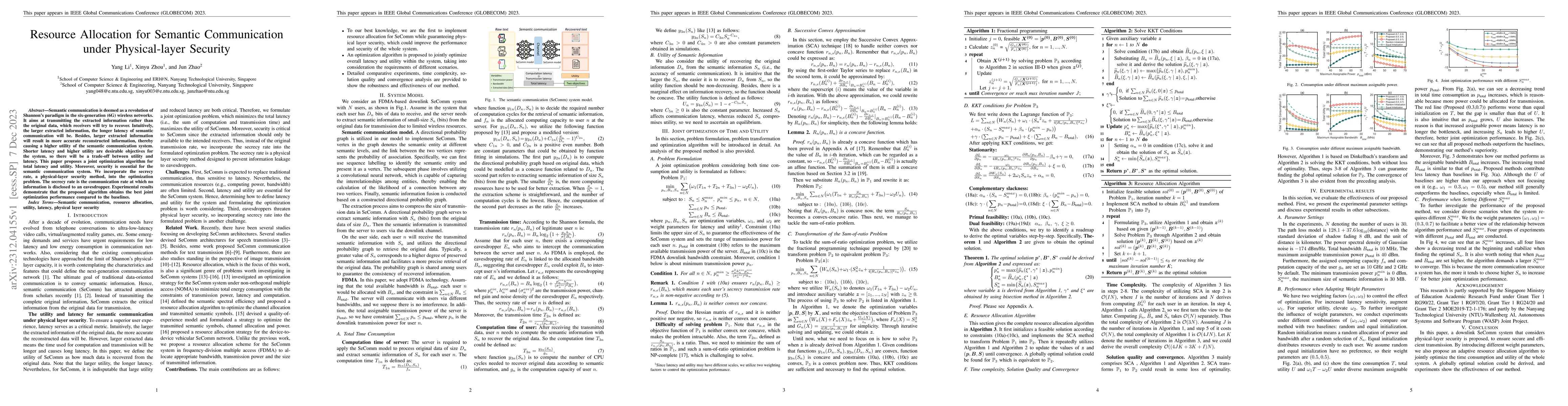 Thumbnail for Resource Allocation for Semantic Communication under Physical-layer
  Security