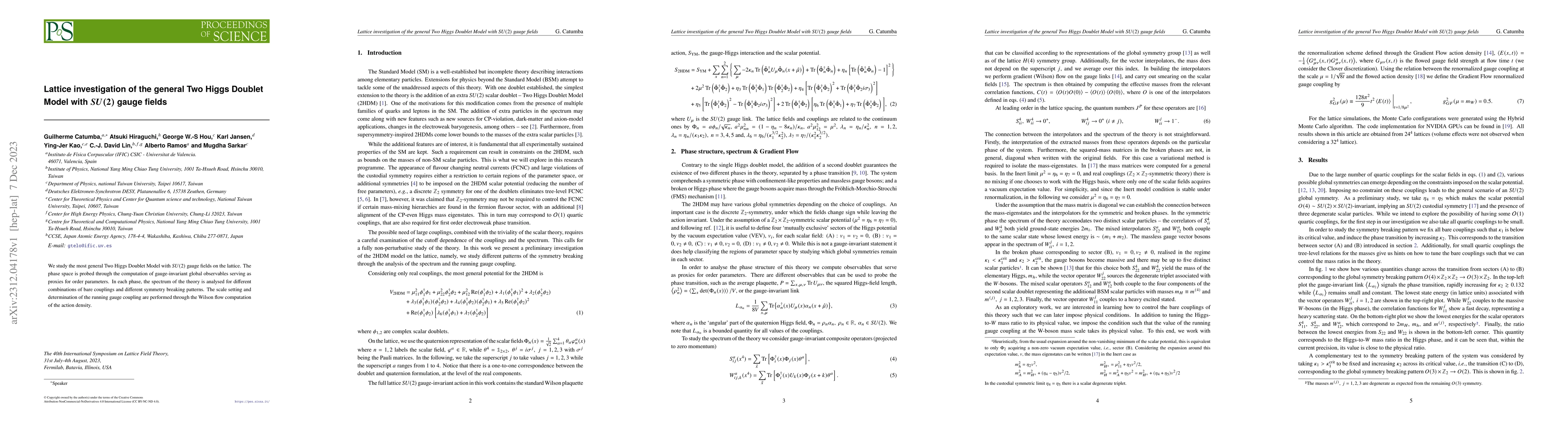 Thumbnail for Lattice investigation of the general Two Higgs Doublet Model with
  $SU(2)$ gauge fields