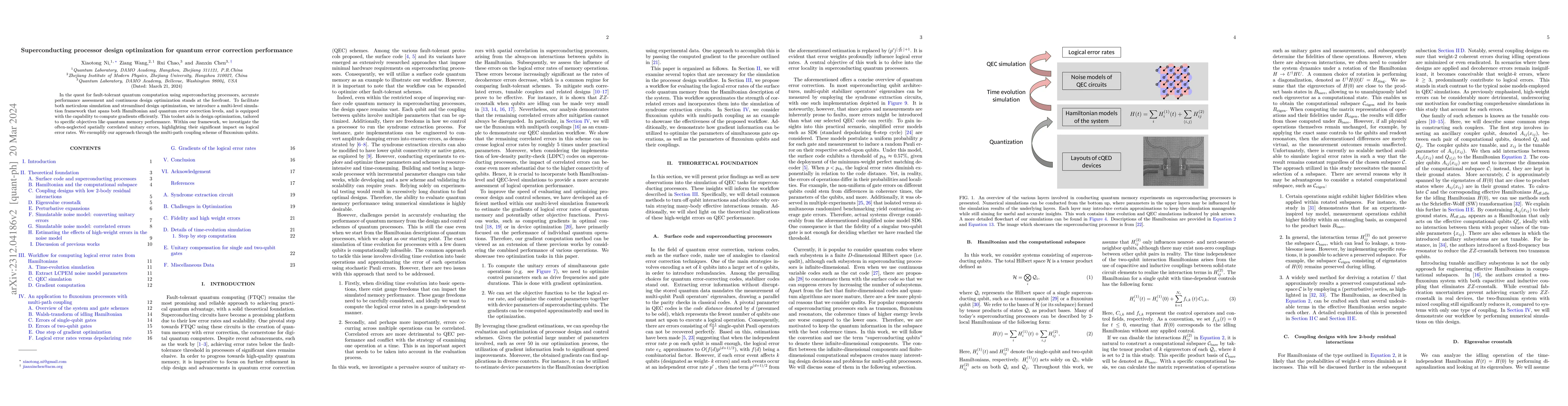 Thumbnail for Superconducting processor design optimization for quantum error
  correction performance