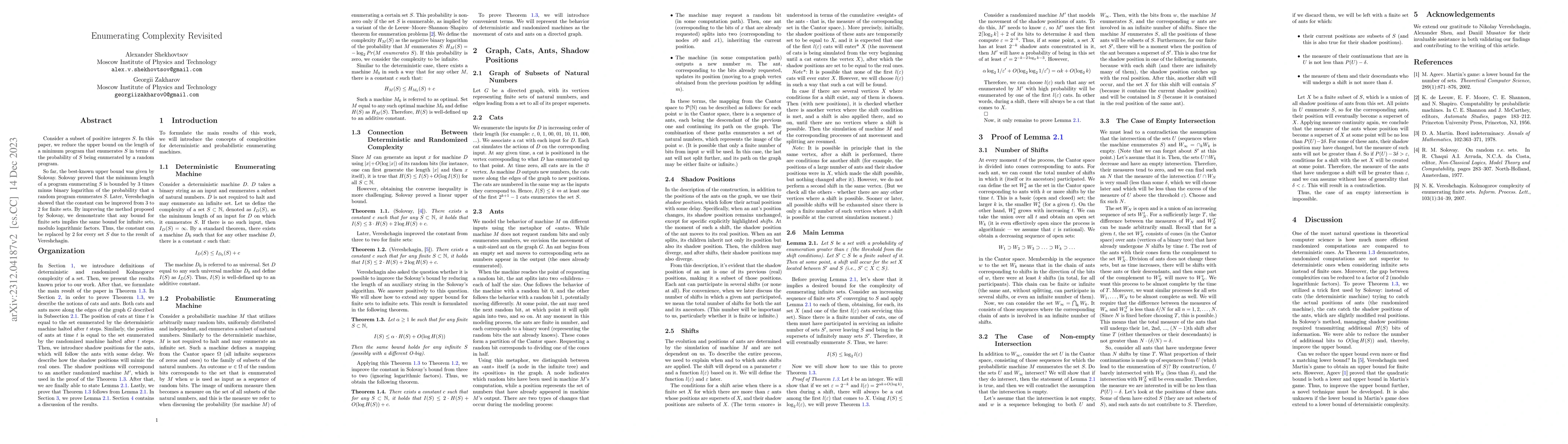 Thumbnail for Enumerating Complexity Revisited