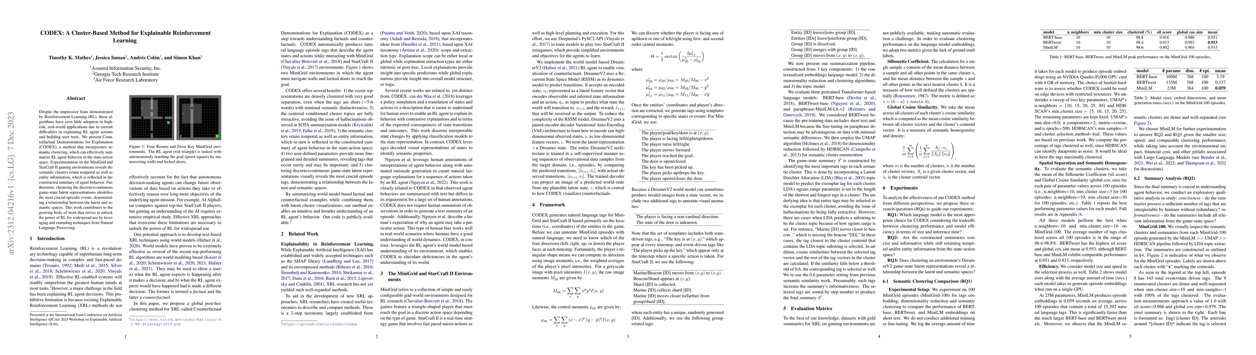 Thumbnail for CODEX: A Cluster-Based Method for Explainable Reinforcement Learning