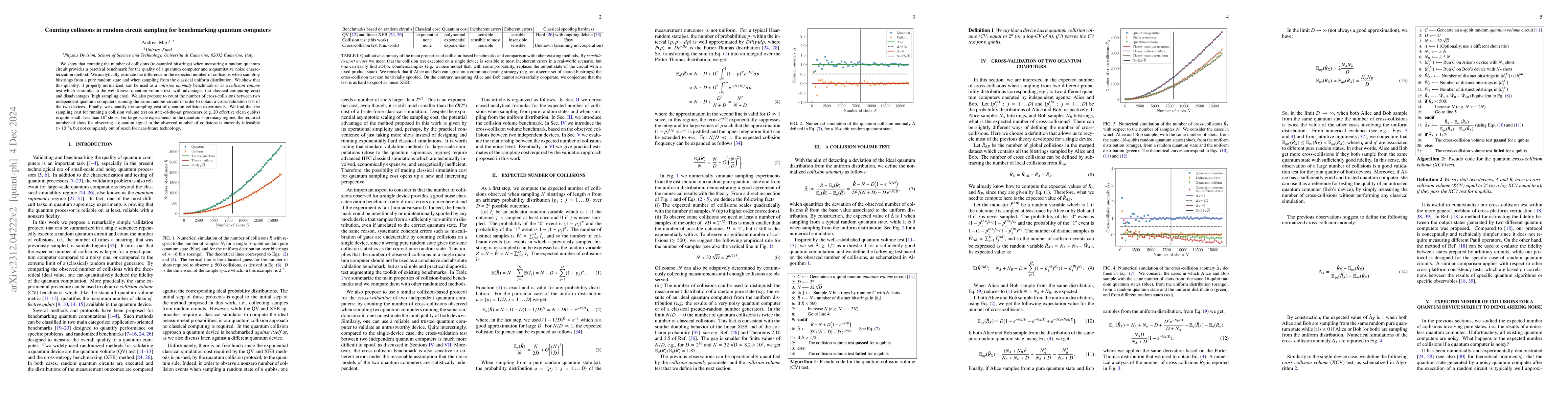 Thumbnail for Counting collisions in random circuit sampling for benchmarking quantum
  computers