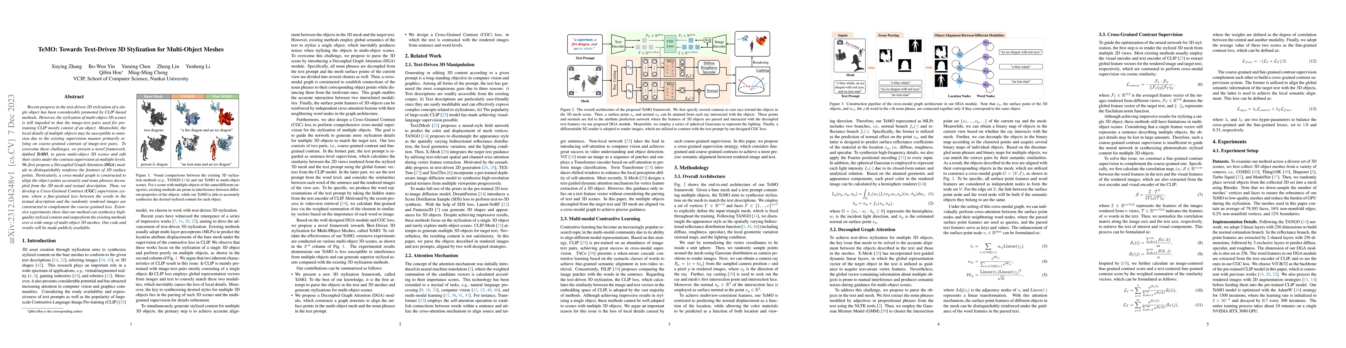 Thumbnail for TeMO: Towards Text-Driven 3D Stylization for Multi-Object Meshes