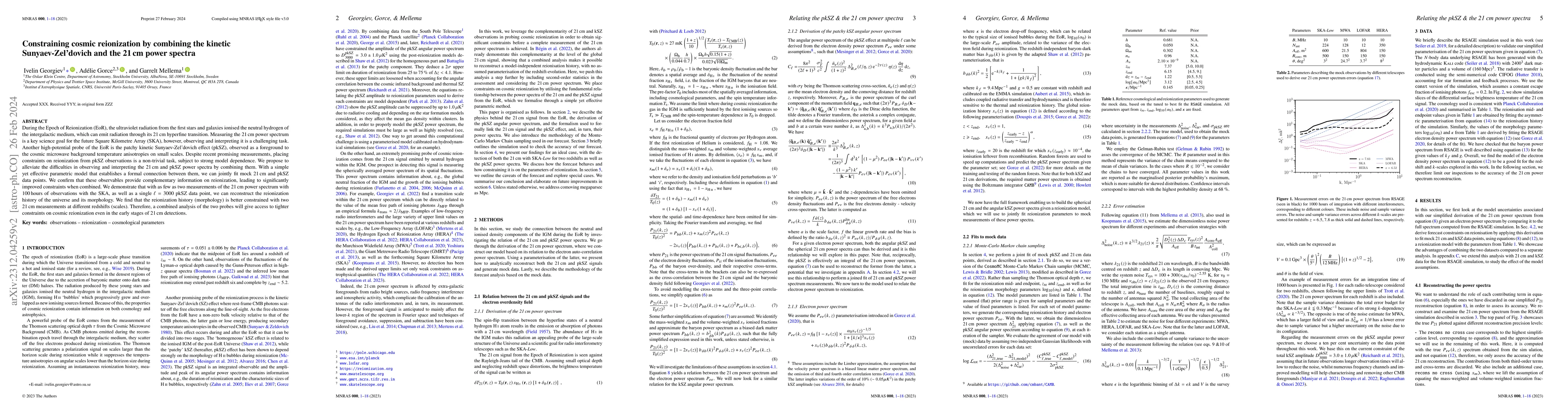 Thumbnail for Constraining cosmic reionization by combining the kinetic
  Sunyaev-Zel'dovich and the 21 cm power spectra