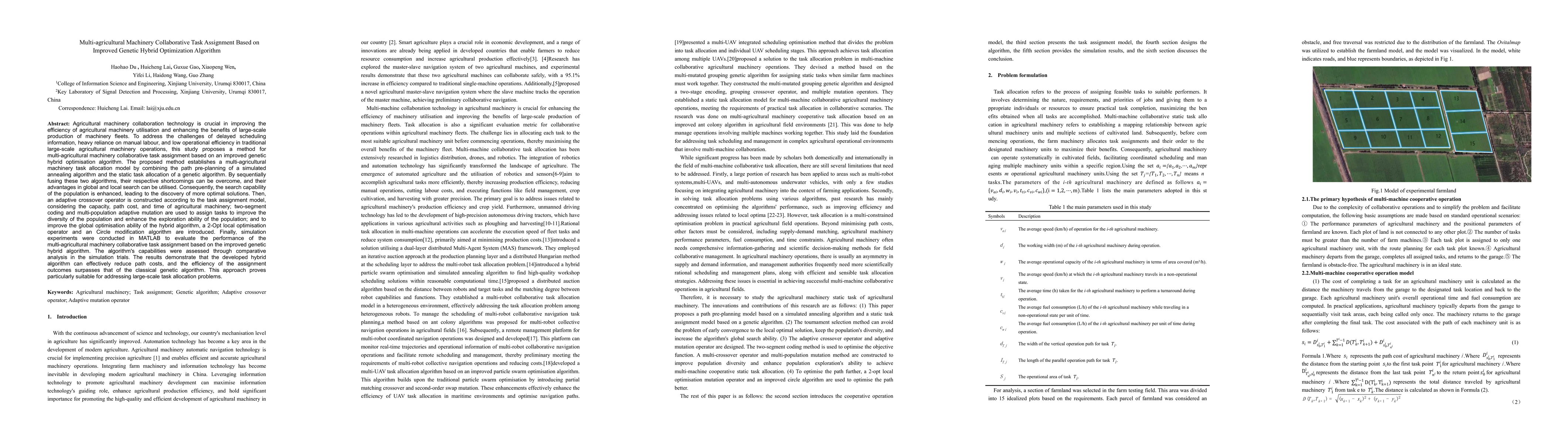 Thumbnail for Multi-agricultural Machinery Collaborative Task Assignment Based on
  Improved Genetic Hybrid Optimization Algorithm