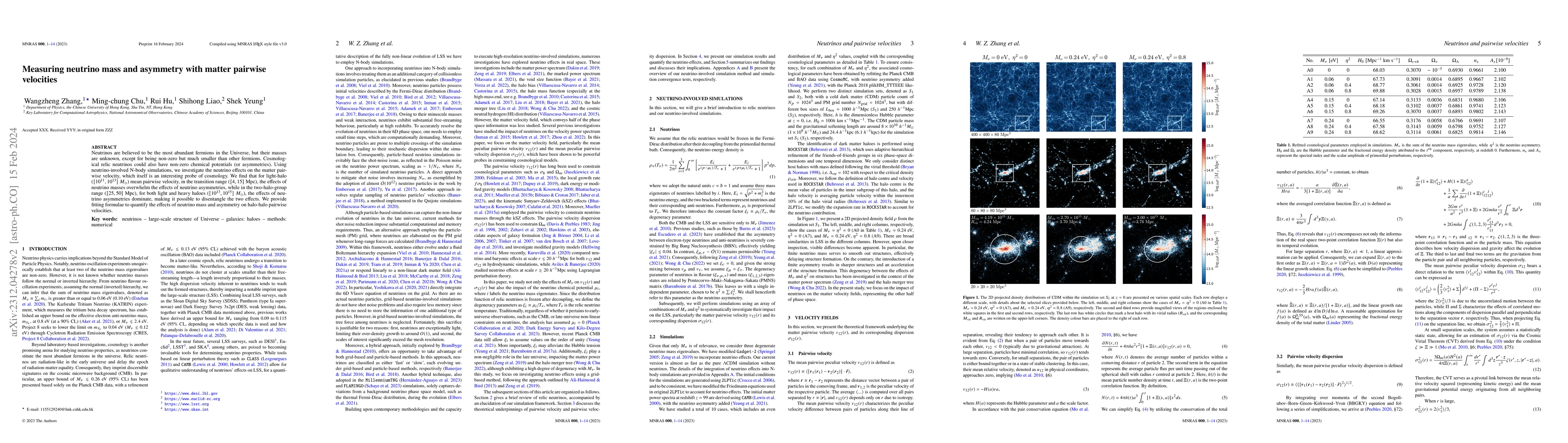 Thumbnail for Measuring neutrino mass and asymmetry with matter pairwise velocities