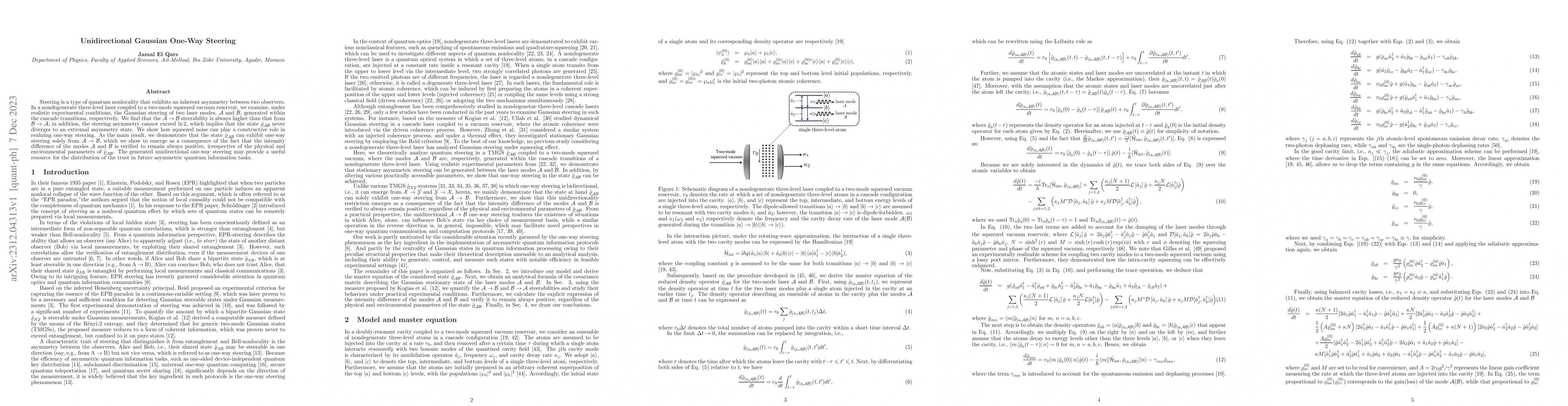 Thumbnail for Unidirectional Gaussian One-Way Steering