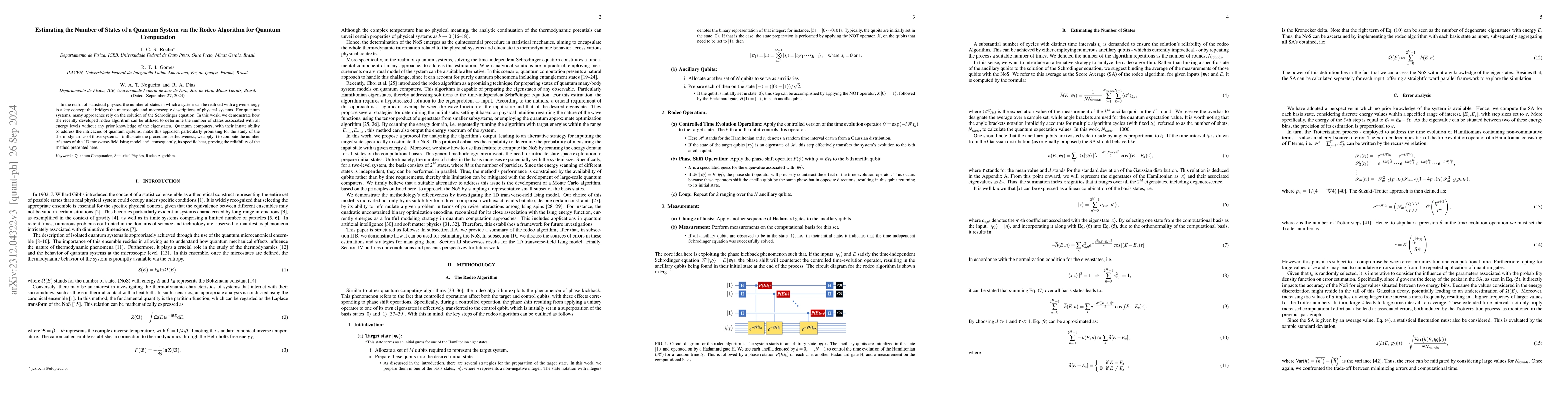 Thumbnail for Estimating the Number of States via the Rodeo Algorithm for Quantum
  Computation