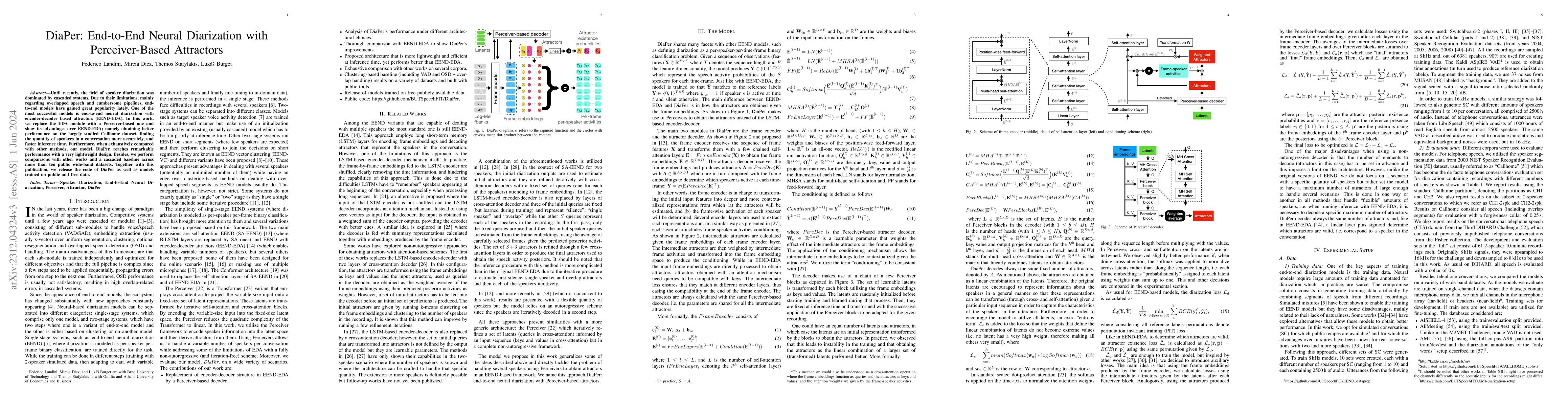 Thumbnail for DiaPer: End-to-End Neural Diarization with Perceiver-Based Attractors