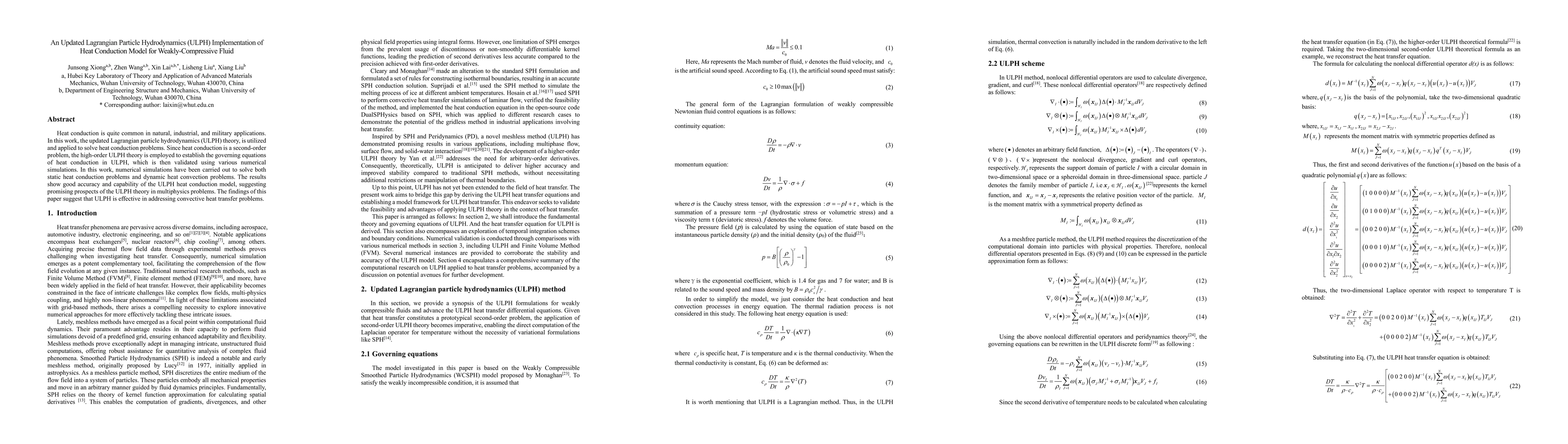 Thumbnail for An Updated Lagrangian particle hydrodynamics (ULPH) implementation of
  heat conduction model in weakly-compressive fluid