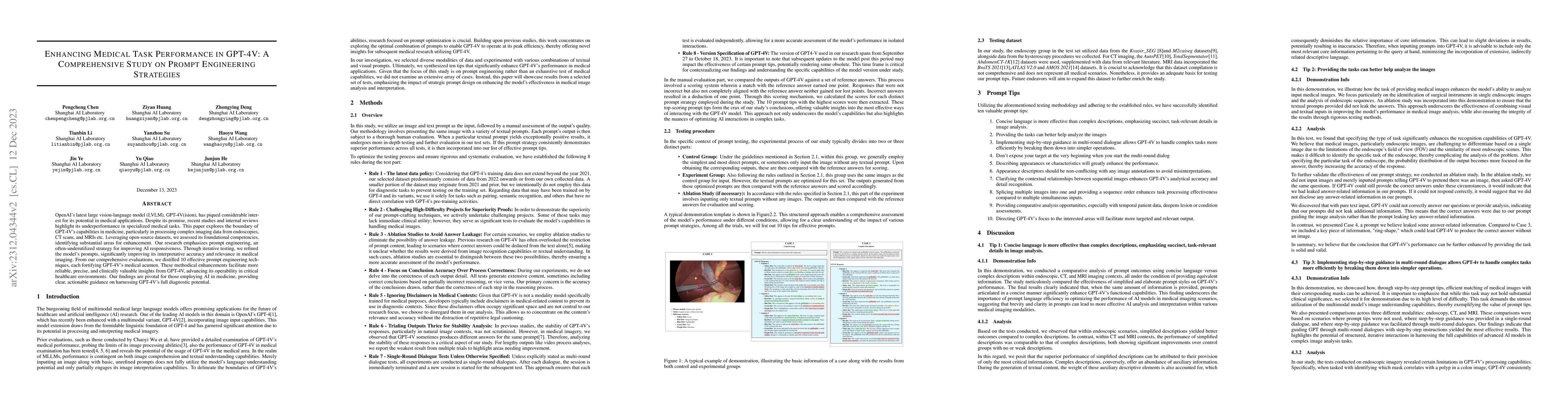 Thumbnail for Enhancing Medical Task Performance in GPT-4V: A Comprehensive Study on
  Prompt Engineering Strategies