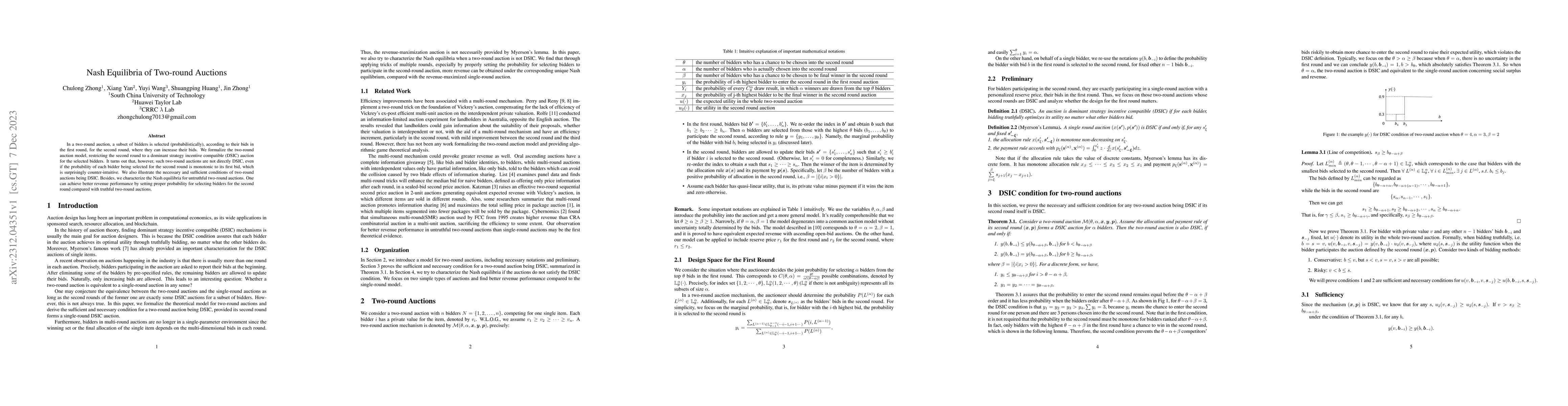 Thumbnail for Nash Equilibria of Two-round Auctions