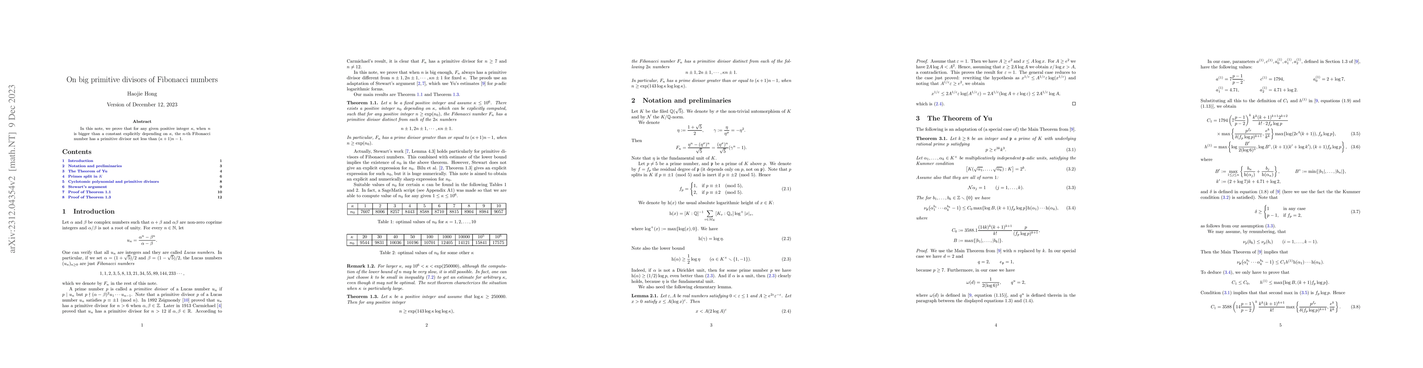 Thumbnail for On big primitive divisors of Fibonacci numbers