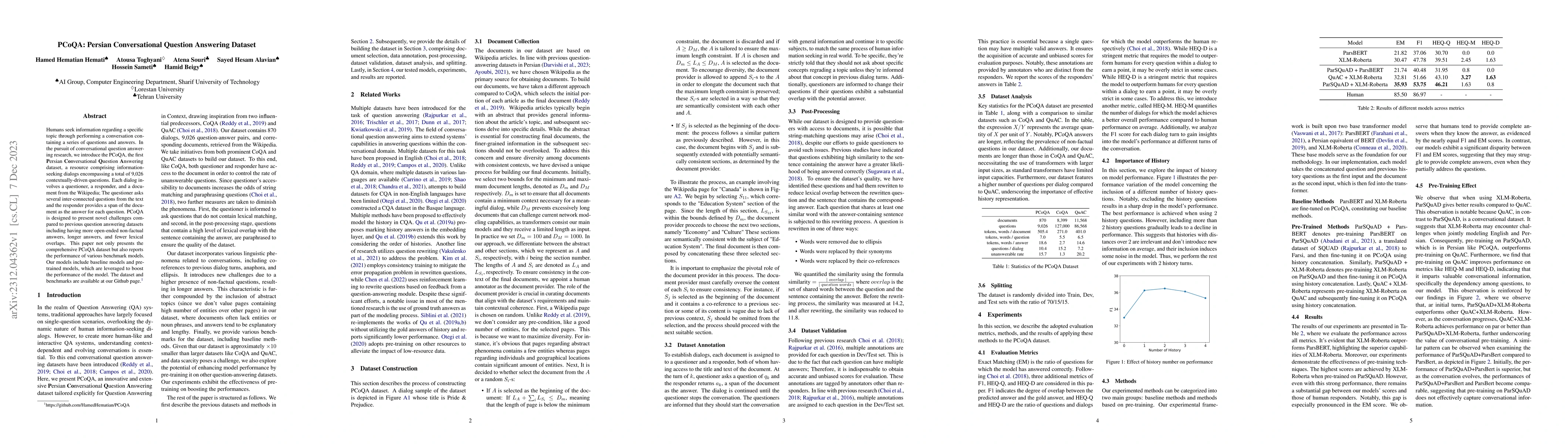 Thumbnail for PCoQA: Persian Conversational Question Answering Dataset