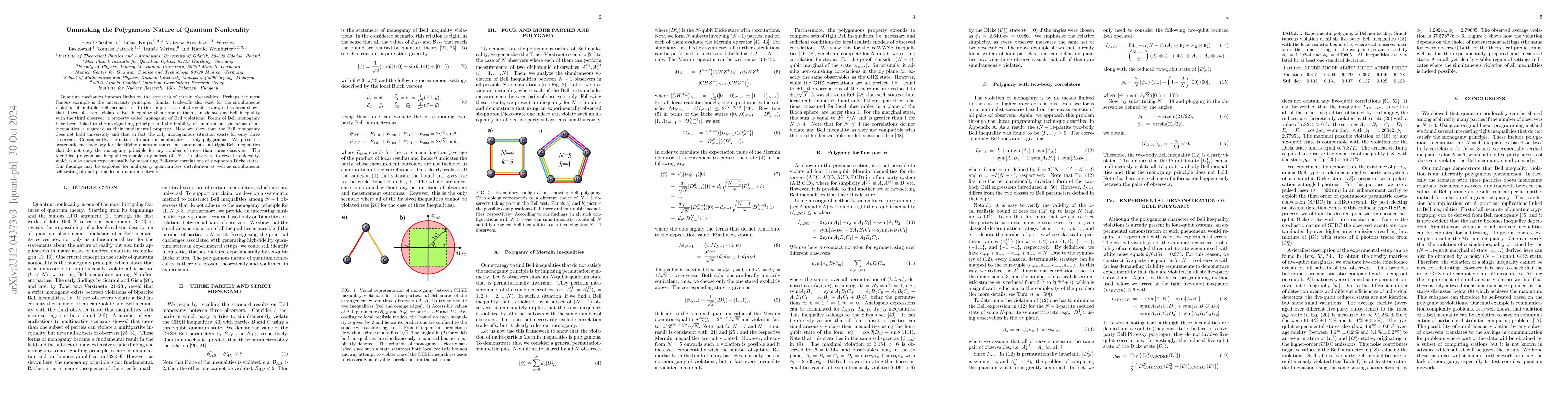 Thumbnail for Unmasking the Polygamous Nature of Quantum Nonlocality