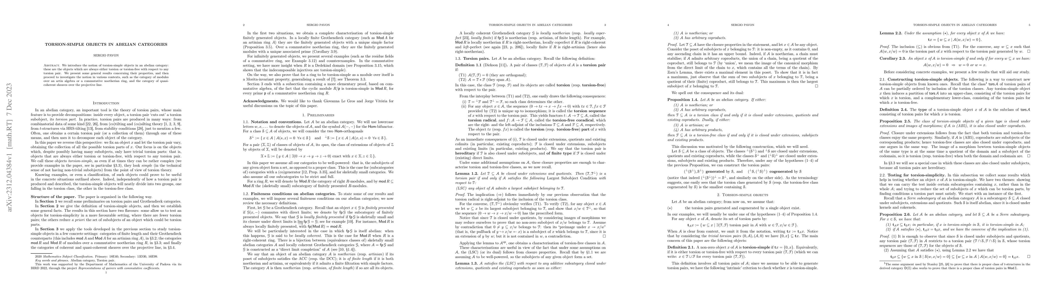 Thumbnail for Torsion-simple objects in abelian categories