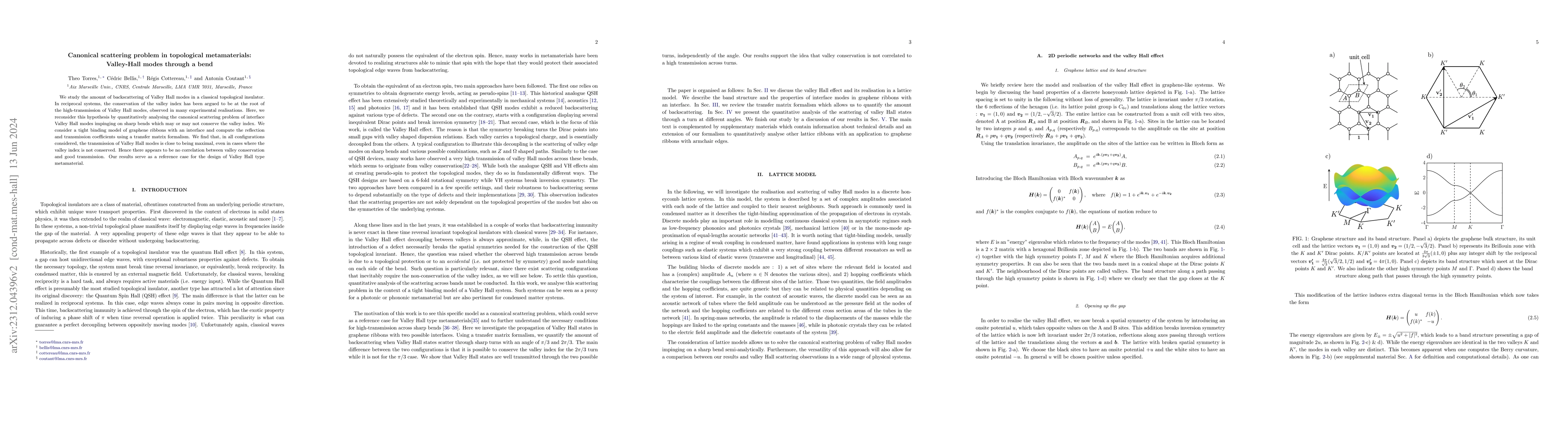 Thumbnail for Canonical scattering problem in topological metamaterials: Valley-Hall
  modes through a bend