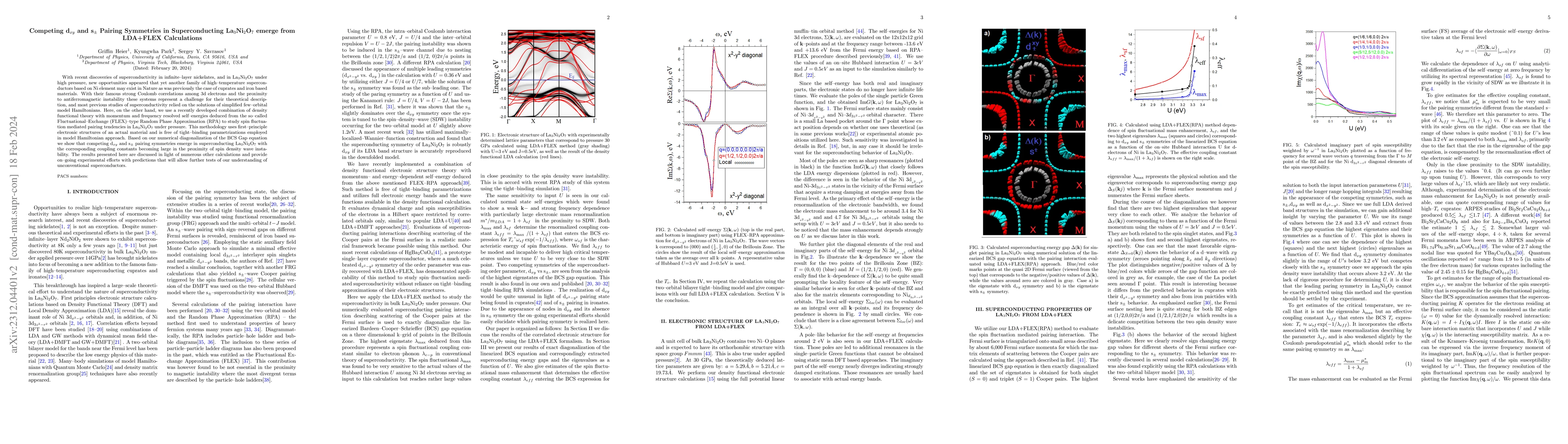 Thumbnail for Competing d$_{xy}$ and s$_{\pm }$ Pairing Symmetries in Superconducting
  La$_{3}$Ni$_{2}$O$_{7}$ emerge from LDA+FLEX Calculations