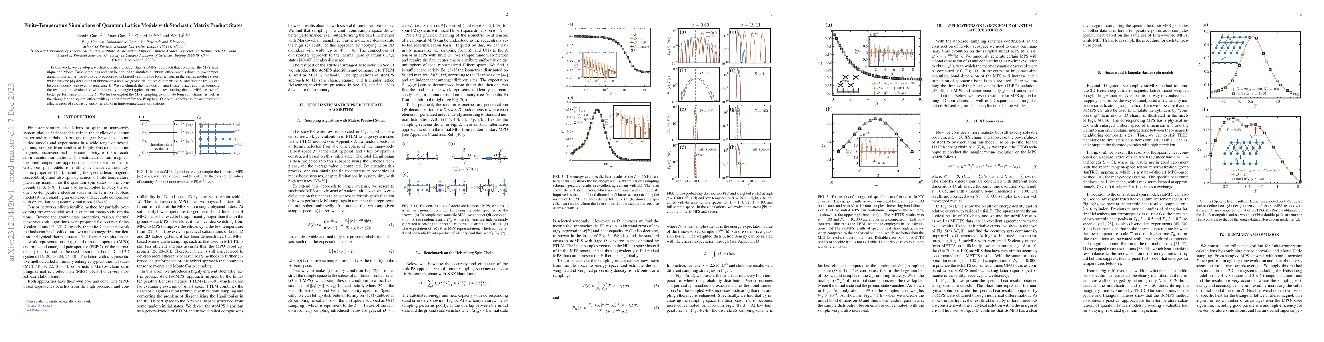 Thumbnail for Finite-Temperature Simulations of Quantum Lattice Models with Stochastic
  Matrix Product States