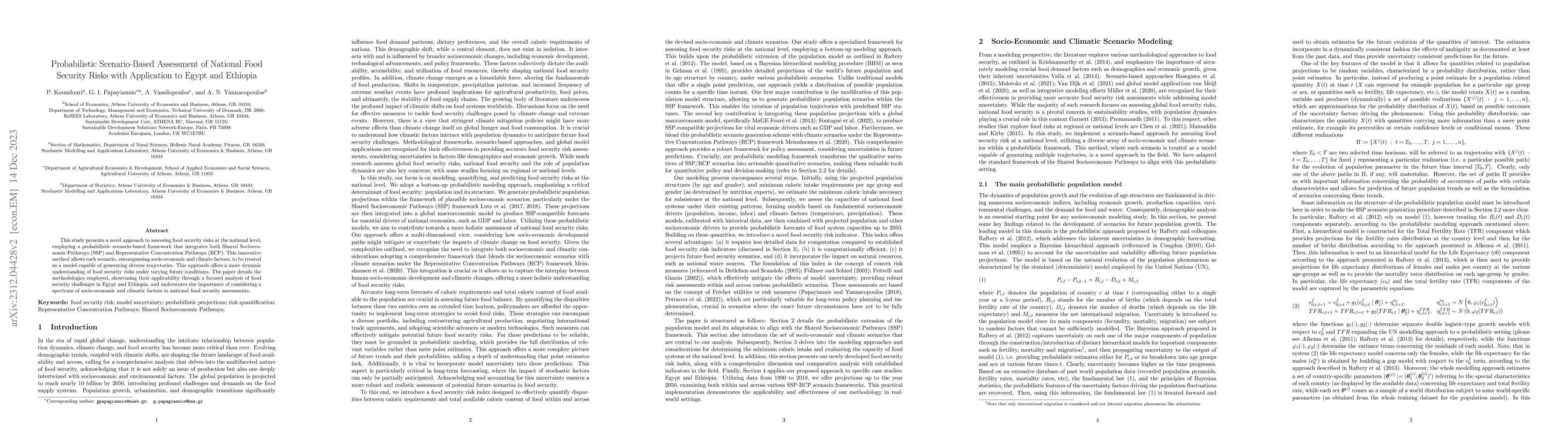 Thumbnail for Probabilistic Scenario-Based Assessment of National Food Security Risks
  with Application to Egypt and Ethiopia