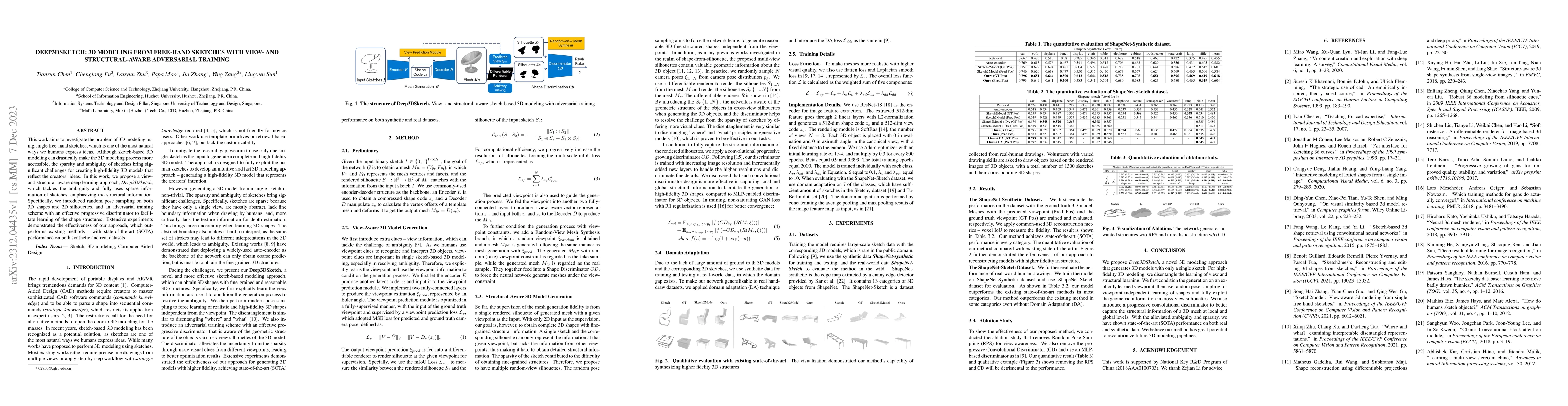 Thumbnail for Deep3DSketch: 3D modeling from Free-hand Sketches with View- and
  Structural-Aware Adversarial Training