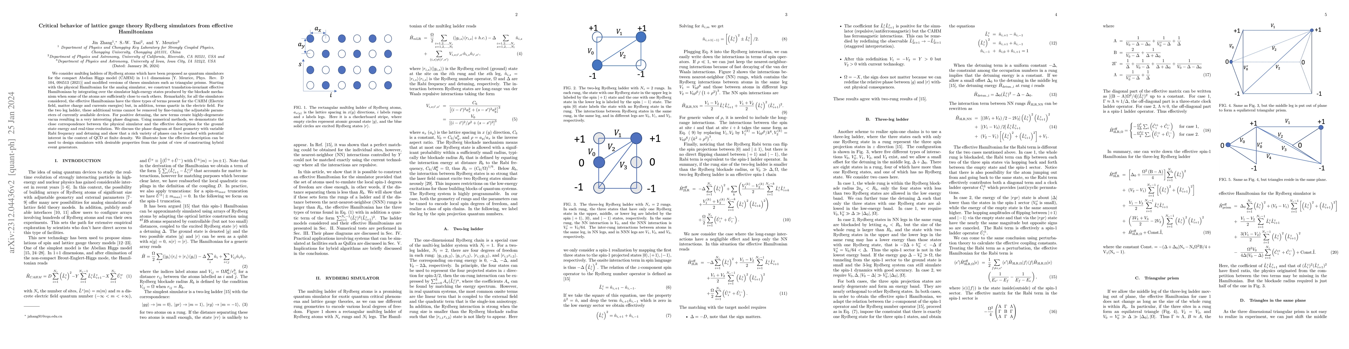 Thumbnail for Critical behavior of lattice gauge theory Rydberg simulators from
  effective Hamiltonians