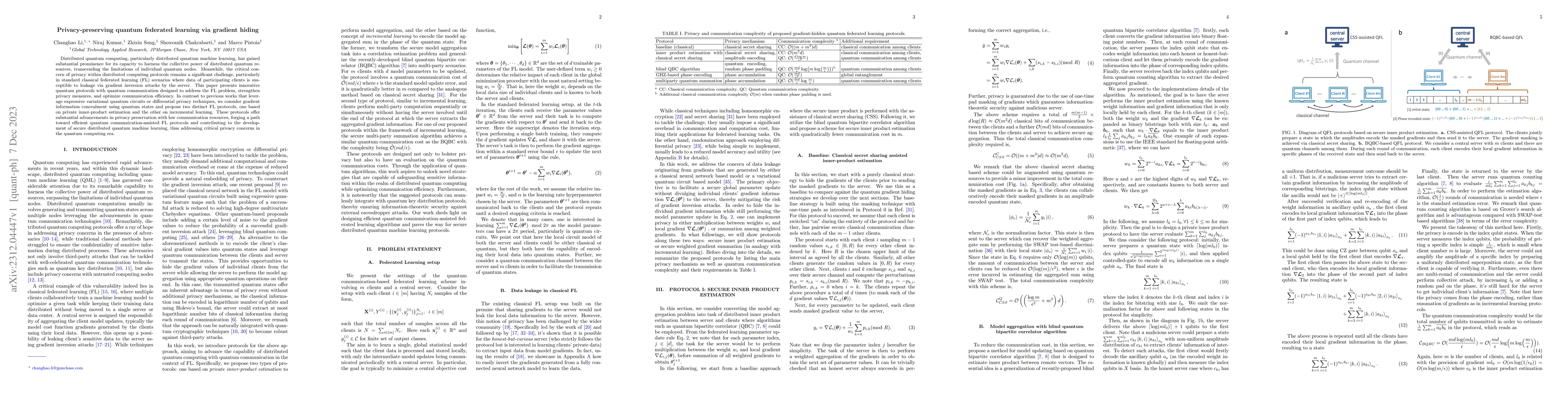 Thumbnail for Privacy-preserving quantum federated learning via gradient hiding
