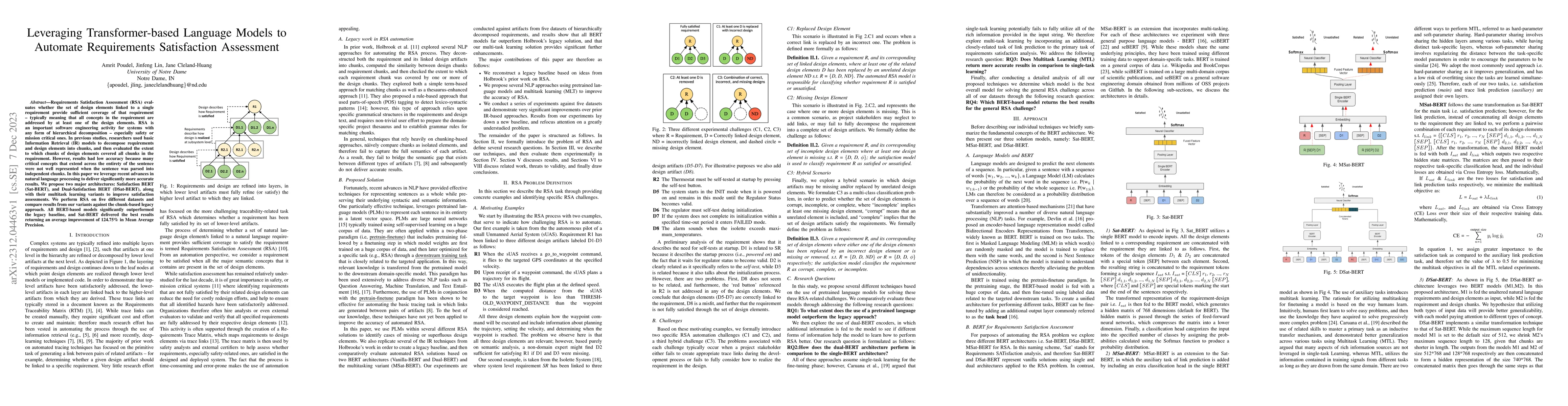Thumbnail for Leveraging Transformer-based Language Models to Automate Requirements
  Satisfaction Assessment
