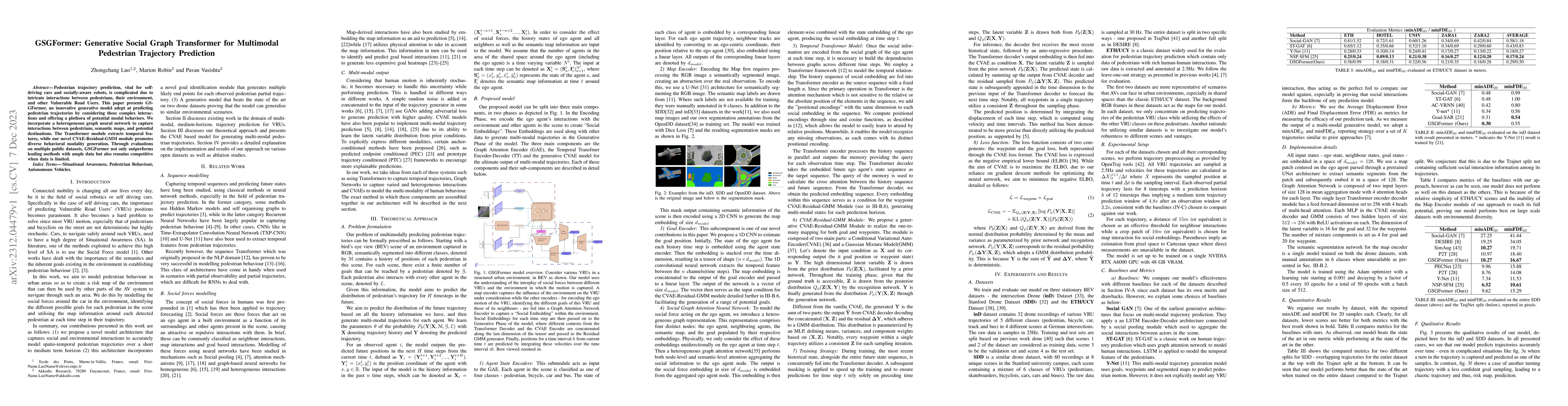 Thumbnail for GSGFormer: Generative Social Graph Transformer for Multimodal Pedestrian
  Trajectory Prediction