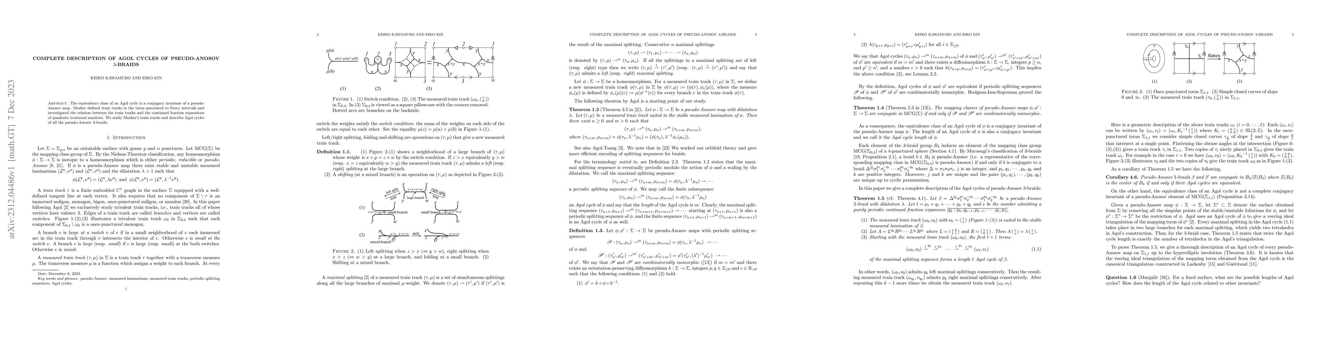 Thumbnail for Complete description of Agol cycles of pseudo-Anosov 3-braids