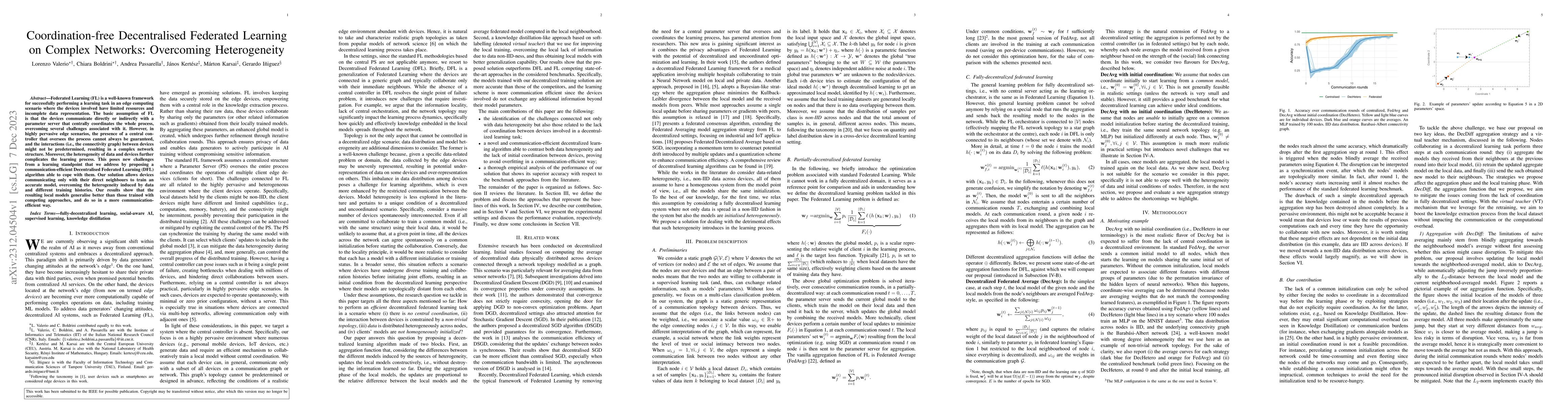 Thumbnail for Coordination-free Decentralised Federated Learning on Complex Networks:
  Overcoming Heterogeneity