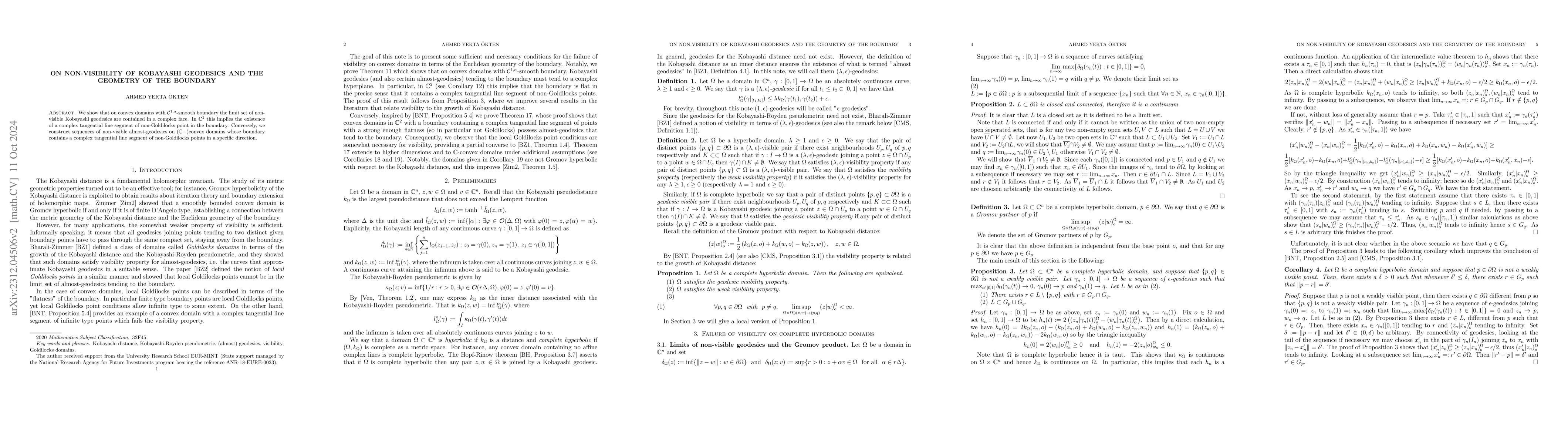 Thumbnail for On non-visibility of Kobayashi geodesics and the geometry of the
  boundary