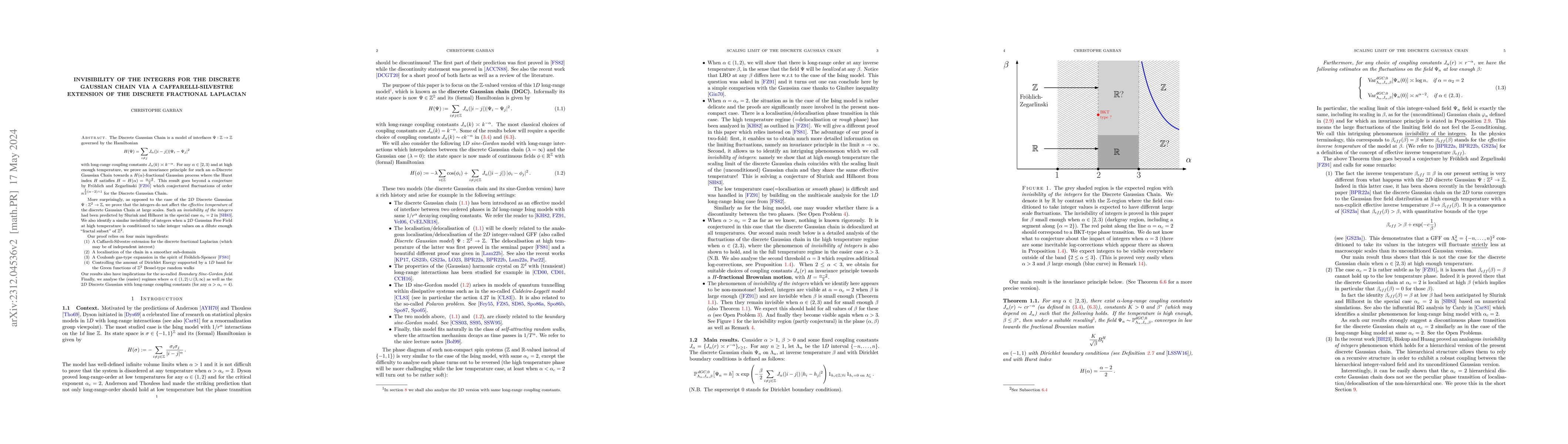 Thumbnail for Invisibility of the integers for the discrete Gaussian chain via a
  Caffarelli-Silvestre extension of the discrete fractional Laplacian
