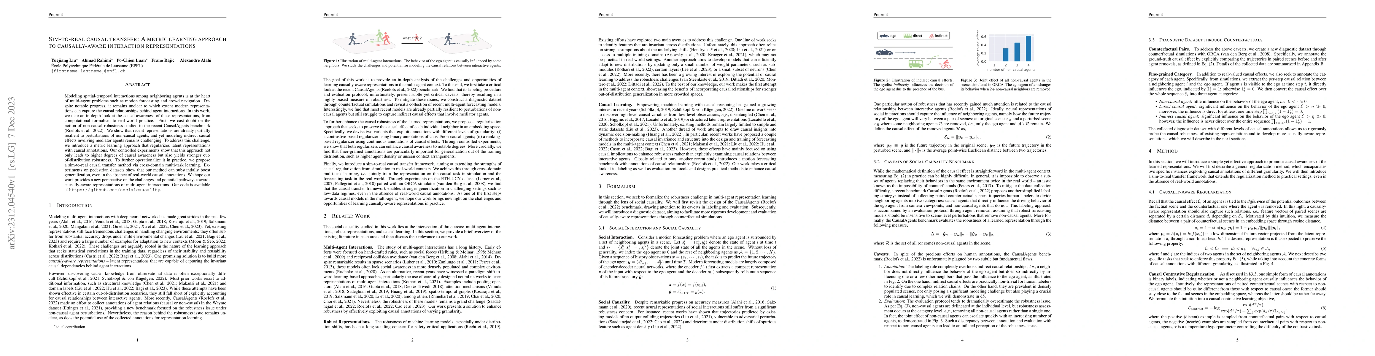 Thumbnail for Sim-to-Real Causal Transfer: A Metric Learning Approach to
  Causally-Aware Interaction Representations