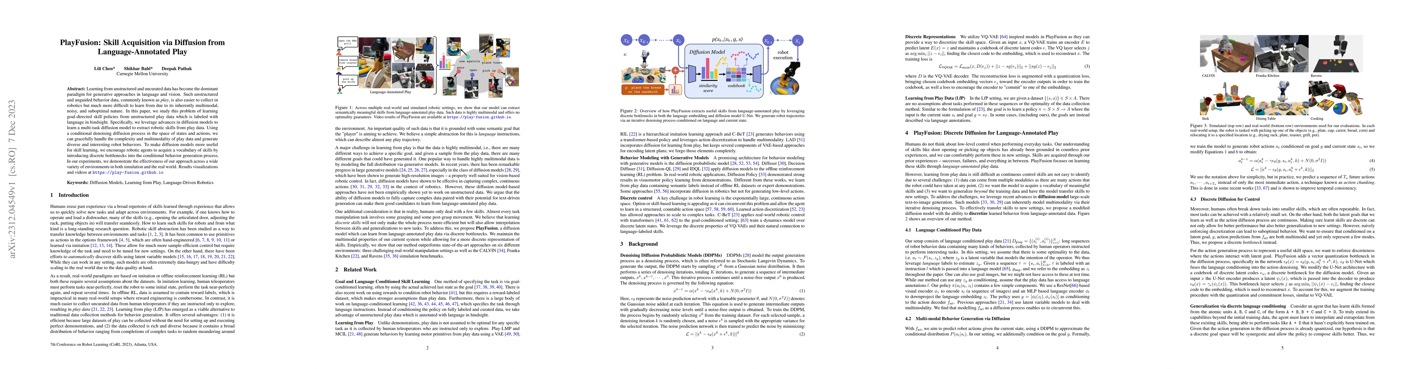 Thumbnail for PlayFusion: Skill Acquisition via Diffusion from Language-Annotated Play