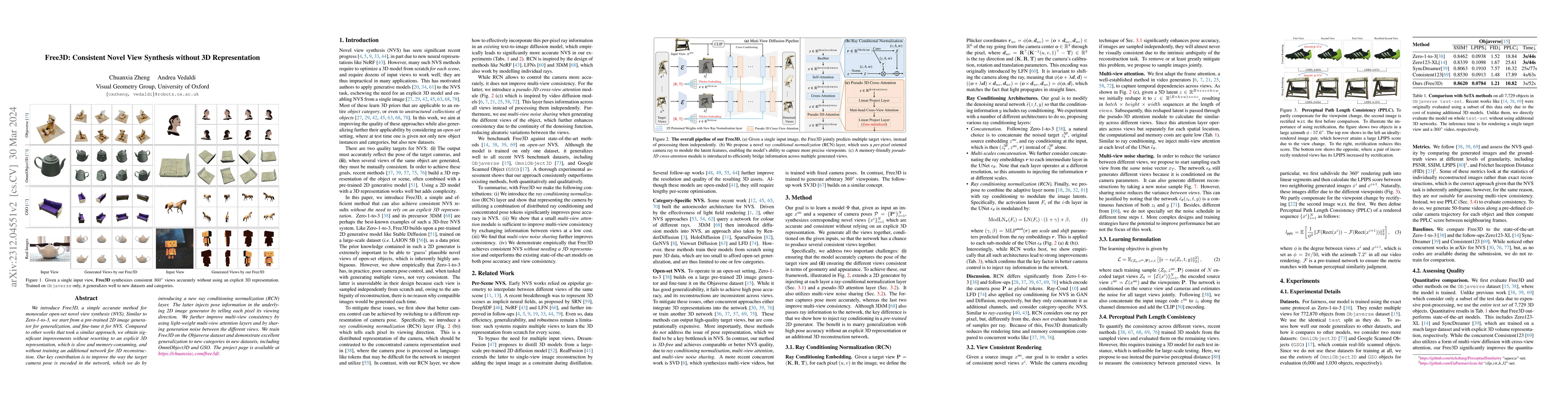 Thumbnail for Free3D: Consistent Novel View Synthesis without 3D Representation