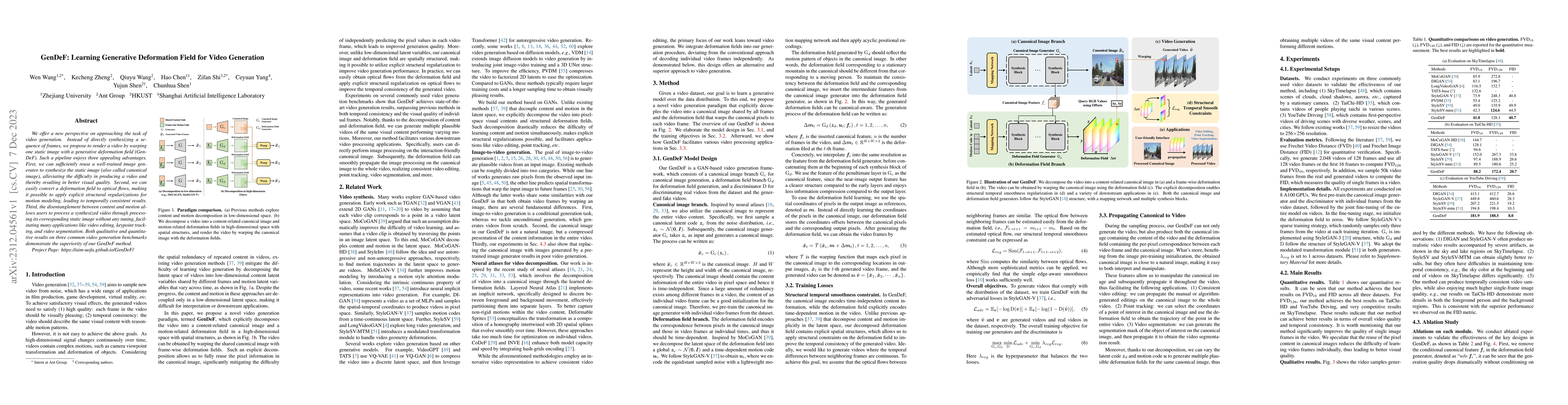Thumbnail for GenDeF: Learning Generative Deformation Field for Video Generation
