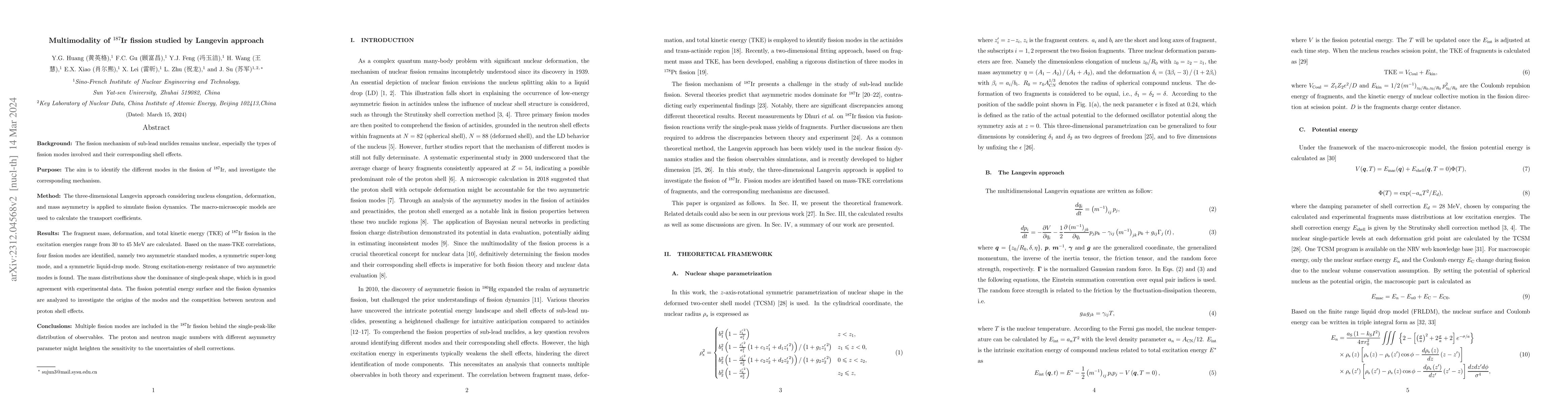 Thumbnail for Multimodality of $^{187}$Ir fission studied by Langevin approach