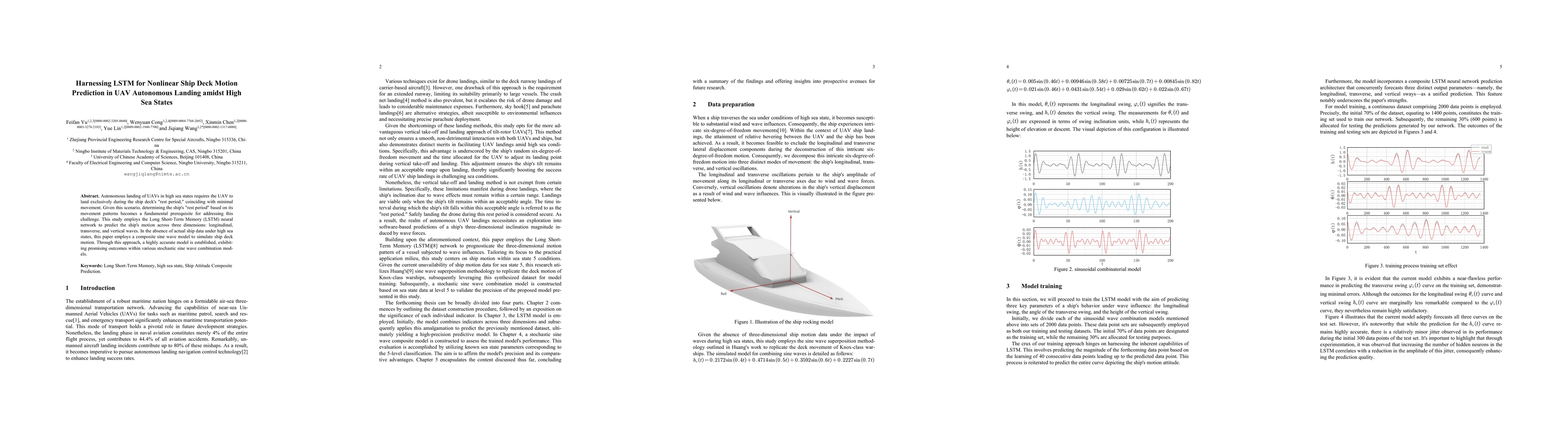 Thumbnail for Harnessing LSTM for Nonlinear Ship Deck Motion Prediction in UAV
  Autonomous Landing amidst High Sea States