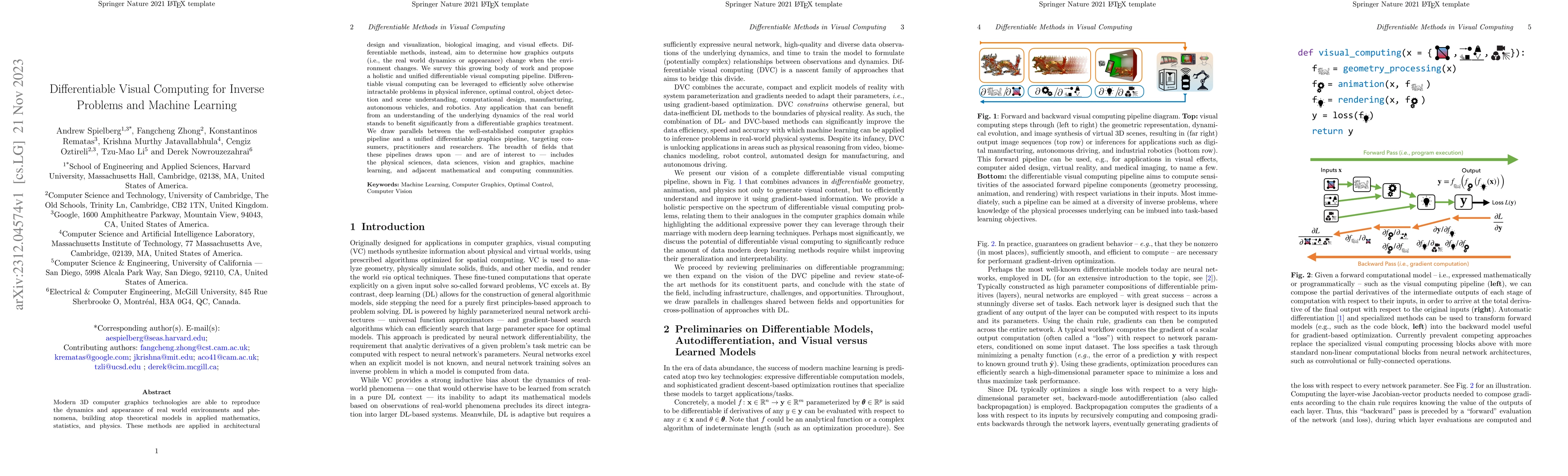 Thumbnail for Differentiable Visual Computing for Inverse Problems and Machine
  Learning