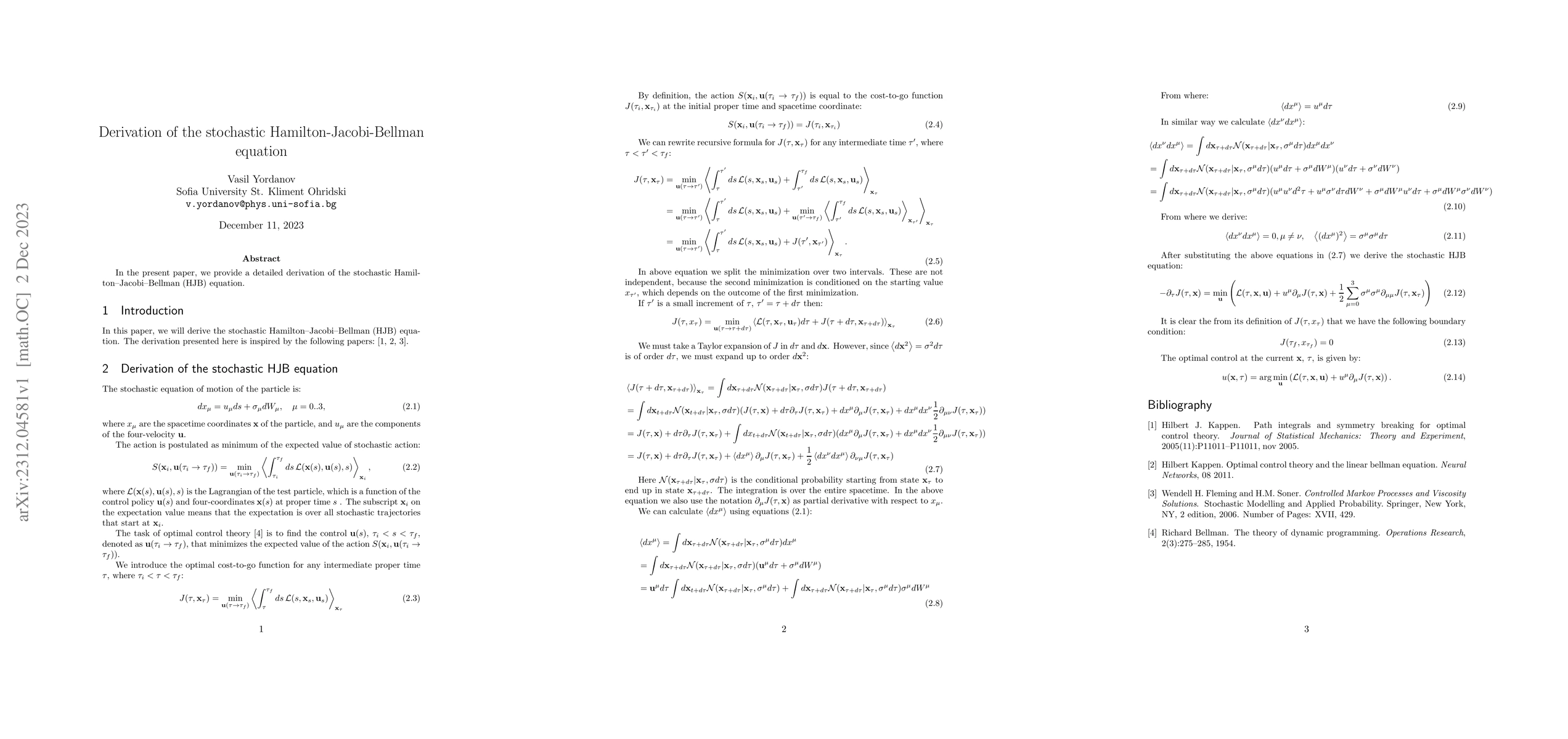 Thumbnail for Derivation of the stochastic Hamilton-Jacobi-Bellman equation