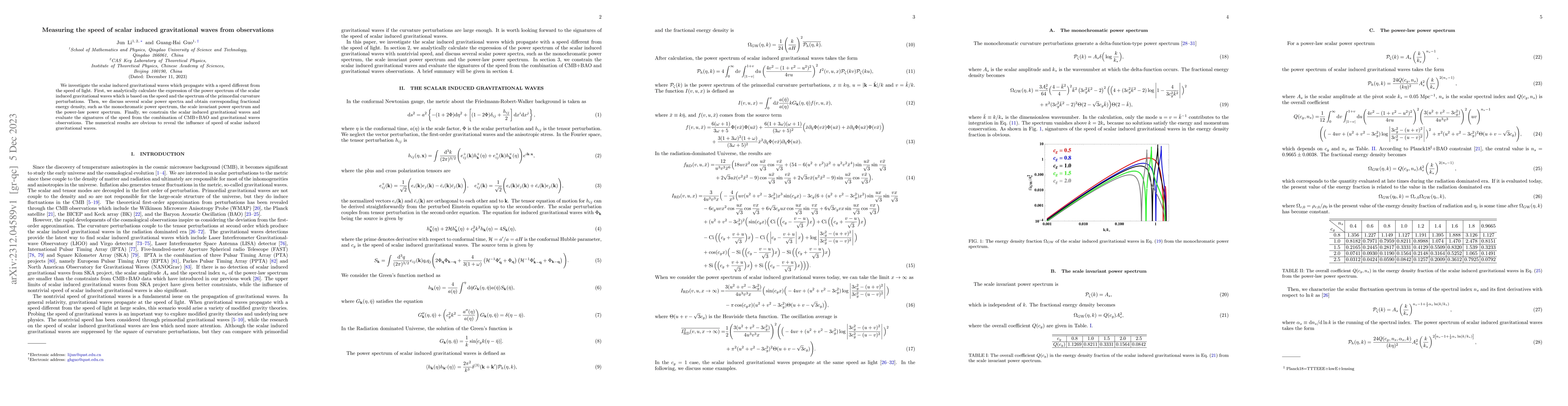 Thumbnail for Measuring the speed of scalar induced gravitational waves from
  observations