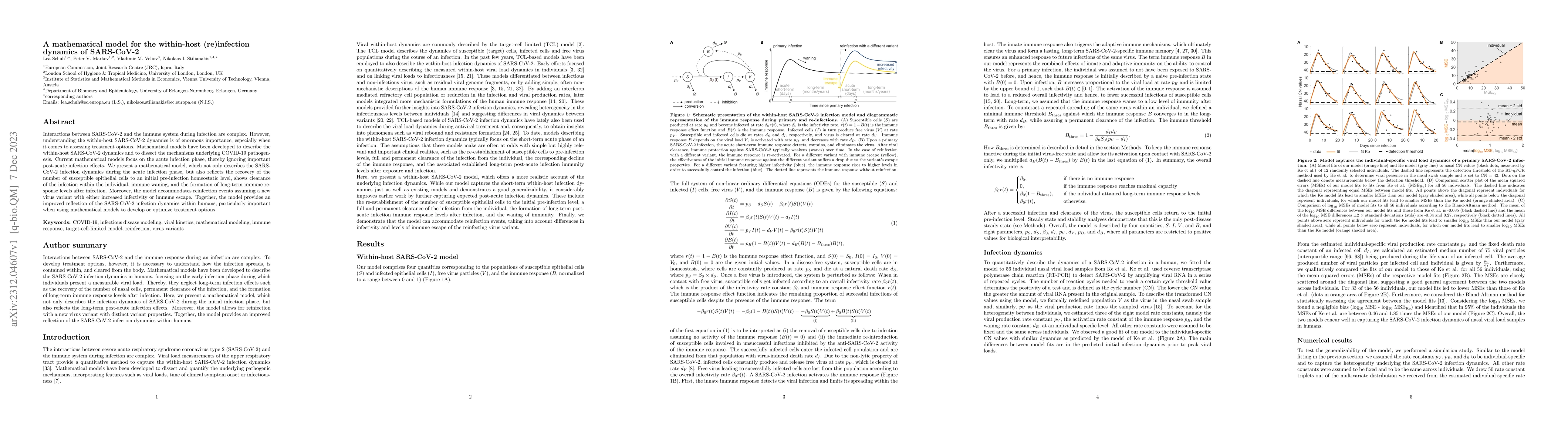 Thumbnail for A mathematical model for the within-host (re)infection dynamics of
  SARS-CoV-2