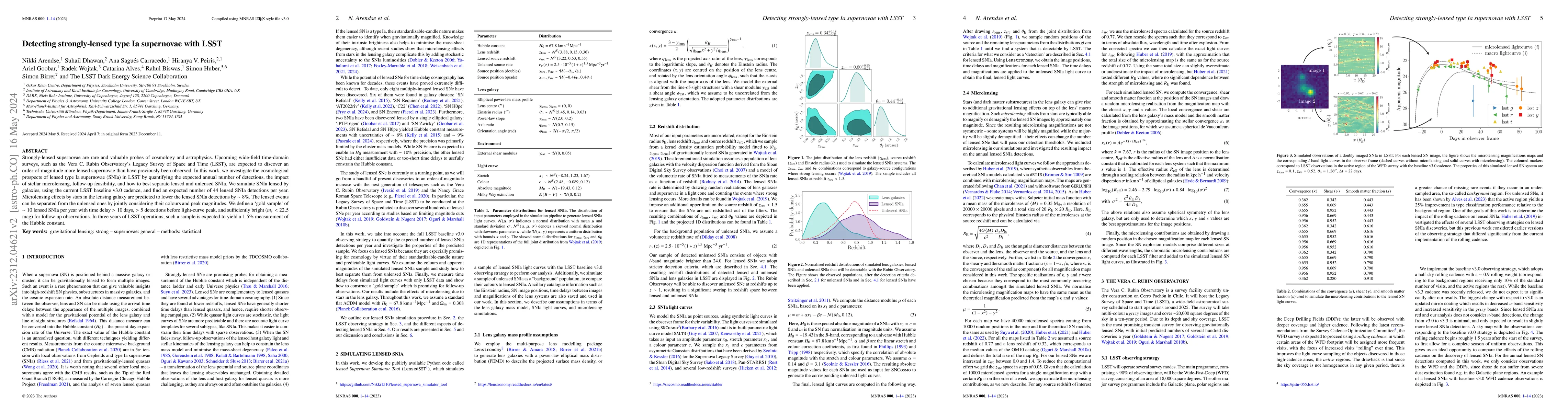Thumbnail for Detecting strongly-lensed type Ia supernovae with LSST